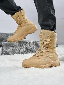 男女高筒登山鞋戶外防水防滑耐用舒適健行鞋適合登山、健行、攀岩和越野跑 - 棕色 - 查看 2