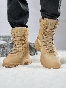 男女高筒登山鞋戶外防水防滑耐用舒適健行鞋適合登山、健行、攀岩和越野跑 - 棕色 - 查看 3