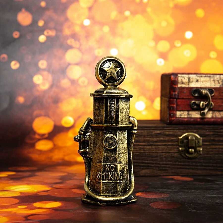 1件創意復古汽油泵裝飾物品 - 金色 - 查看 1