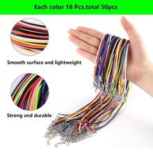 50入組不指定顏色的頸繩扣,18英寸蠟線用於吊墜、手鐲、頸鍊、珠寶製作和串珠 - 彩色 - 查看 2