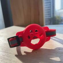 1pc Paw Print Protective Case For Airtag Pet Tracker, Suitable For Cat And Dog Collar, Anti-Lost Device Cover - Red - View 4