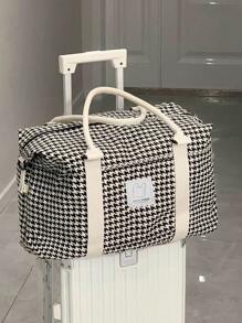 Checkered Handheld Travel Bag Large Capacity Gym Bag Lightweight Short Distance Business Storage Bag Handbag Handbags Hand Bag Weekend Bag Luggage Bag For Travel Business Vacation Holiday Outdoor Hospital Back To School Holiday Overnight Bag Tote Bag Shoulder Bag For Men Women Student Traveling Bag Houndstooth Plaid - Multicolor - View 4