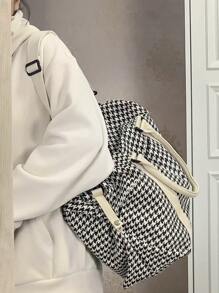 Checkered Handheld Travel Bag Large Capacity Gym Bag Lightweight Short Distance Business Storage Bag Handbag Handbags Hand Bag Weekend Bag Luggage Bag For Travel Business Vacation Holiday Outdoor Hospital Back To School Holiday Overnight Bag Tote Bag Shoulder Bag For Men Women Student Traveling Bag Houndstooth Plaid - Multicolor - View 2