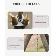 1pc Camping Hanging Tripod Tree Pole Frame Pot Rack Hanger BBQ Steel Rack Multifunction Tripod Fire For Picnic Bonfire Party Outdoor Tool - Silver - View 10