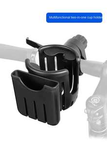 1pc Bicycle Water Bottle Holder, Stroller Cup Clamp, Electric Car Milk Tea Cup Rack, Mobile Phone Holder - Black - View 1