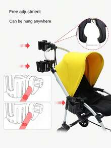 1pc Bicycle Water Bottle Holder, Stroller Cup Clamp, Electric Car Milk Tea Cup Rack, Mobile Phone Holder - Black - View 2