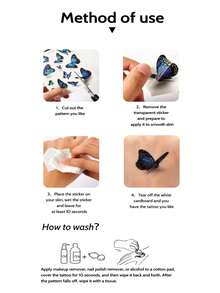 9入組大尺寸暫時性紋身貼紙,猛獸、獅子、老虎、狼,逼真且酷 - 黑色 - 查看 7