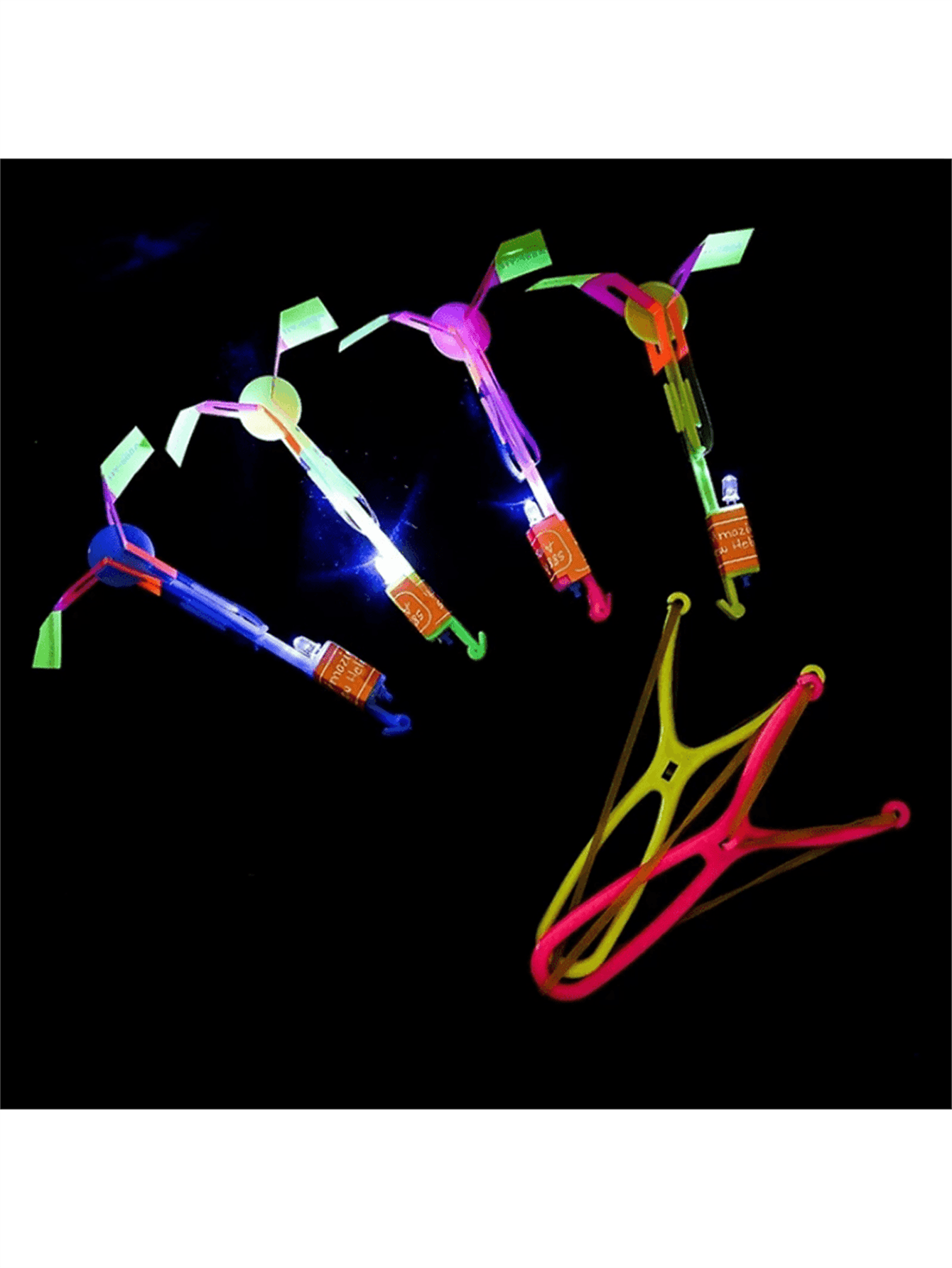 10pcs, Five Fly Sword Five Slingshot, GlowInTheDark Flying Rocket