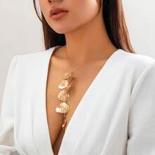 1條獨特的銅銀杏葉穗頸鍊,具有復古設計和涼爽感覺,推薦在派對和日常穿著時使用的束帶式頸飾,適合女性 - 彩色 - 查看 7