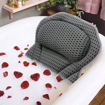 Bath Pillow Set Including Bathtub Pillow, Back And Neck Support Bathtub Spa Pad, Relaxing Headrest Bath Pillow, Portable And Washable Bathtub Accessory, With 4d Breathable Mesh Fabric Soft And Thick Bath Pillow Bathroom Decor Fall Decor Bathroom Accessories Back To School
