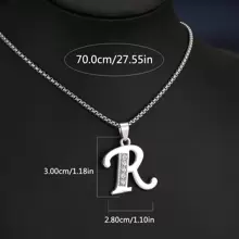 1 Stück Bestseller 26 Englische Buchstaben Halskette, modischer Kristall-Zirkonia Buchstaben Anhänger Halskette, Titan-Stahl Schlüsselbein-Kette für Geburtstag, Feiertag Geschenk, Unisex, Größe 60cm/70cm, großer Buchstaben-Halskette für Herren/Damen/Paare, Alltagsmode