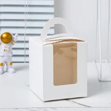 10pcs, Cupcake Boxes, Individual Cupcake Box Stand Containers With Windows And Handles, Bulk Bread Pastry Muffin Packaging Box, Gift Packaging Box - Gift Box (10 Pieces) - View 9