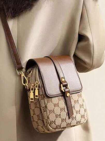 Bolso cruzado multifuncional con múltiples bolsillos, bolsillo para teléfono celular, orificio para auriculares, decorado con perlas falsas para mujer, cartera de teléfono de mini argyle acolchado, monedero cruzado para hombro de mujer