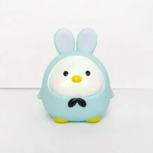 1入組藍色pvc材質暖色光電企鵝夜燈,ins風格,適合兒童臥室、書房、客廳桌面裝飾 - 藍色 - 查看 1