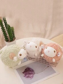Bobbybear 1pc Cute And Sweet Plush Lamb Stuffed Animal Pillow, Creative Sheep Doll Home Decoration Birthday Gift - White - View 9