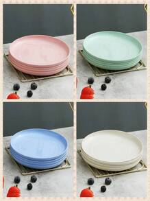 1 件/4 件塑膠餐盤,4 件套,直徑 20 厘米 - 彩色 - 查看 1