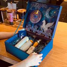 1pc Creative Large 3d Box For Qixi Festival Gift Packaging, High-End Bridesmaid Wedding Favor Box - Blue - View 4