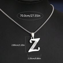 1 Stück Bestseller 26 Englische Buchstaben Halskette, modischer Kristall-Zirkonia Buchstaben Anhänger Halskette, Titan-Stahl Schlüsselbein-Kette für Geburtstag, Feiertag Geschenk, Unisex, Größe 60cm/70cm, großer Buchstaben-Halskette für Herren/Damen/Paare, Alltagsmode