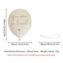 1只北歐風格的木製氣球裝飾,適用於兒童房間,嬰兒攝影道具,家居牆壁裝飾 - you are so loved - 查看 2