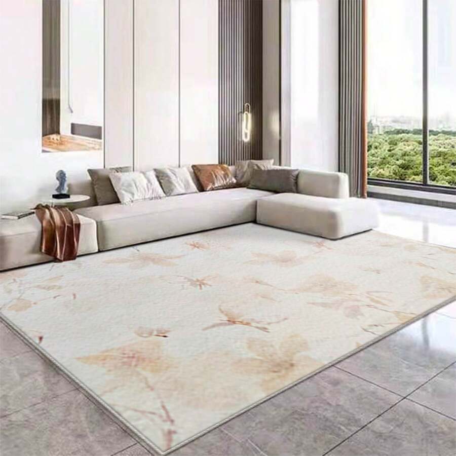 1條現代簡約抽象風格仿喀什米爾客廳地毯,可摺疊、機洗,適用於沙發、茶几、書房、臥室,柔軟、舒適、親膚、防滑 - 彩色 - 查看 1