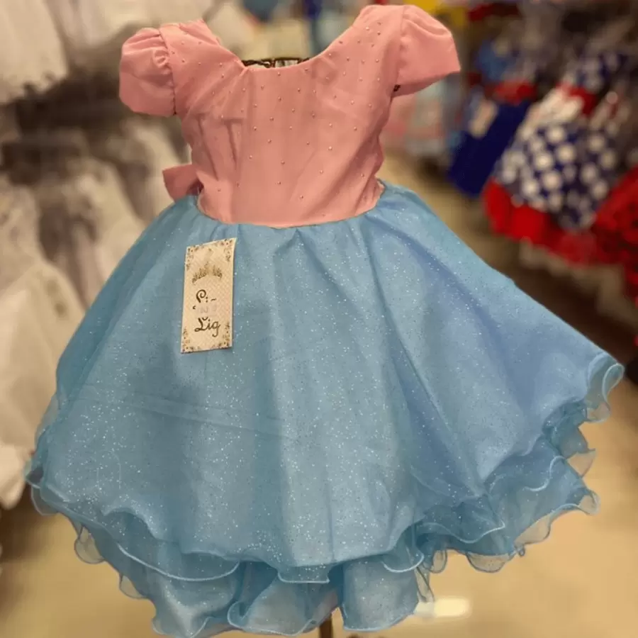 Baby Girls Dresses - 淺藍色 - 查看 1