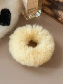 4入組女士冬季多色毛絨造型髮圈，是最好的閨蜜禮物，適合日常穿著 - 彩色 - 查看 3