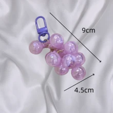 1pc Women'S Light Blue Acrylic Beaded Pendant, Fashionable, Versatile, Simple, Y2k Style, Sweet, Elegant, Luxury Keychain Suitable For Daily Use, Gift - Baby Blue - View 4