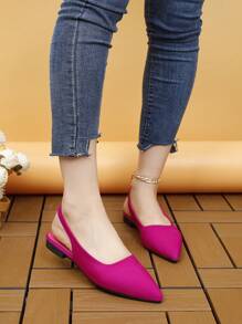 Women's Pointed Toe Low Heel Slingback Sandals, Comfortable And Stylish French Romantic Style