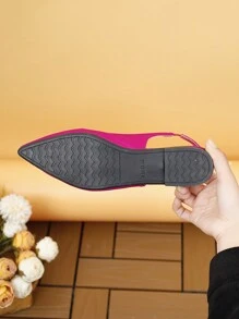 Women's Pointed Toe Low Heel Slingback Sandals, Comfortable And Stylish French Romantic Style