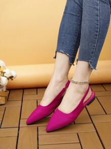 Women's Pointed Toe Low Heel Slingback Sandals, Comfortable And Stylish French Romantic Style