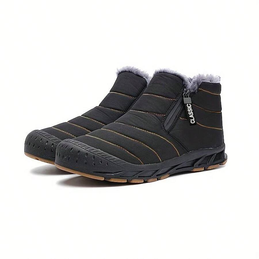 Bottes De Neige En Fourrure Chaude, Chaussures D'hiver Longues En Peluche, Bottines Unisexes Pour L'extérieur, Baskets Décontractées, Bottes Antidérapantes Durables