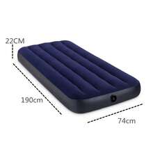 Inflatable Air Bed Mattress, Outdoor Single Person Portable Air Bed Cushion - Blue - View 2