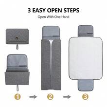 Newborn Baby Waterproof Diaper Changing Mat, Easy To Clean And Comfortable To Sit On, Diaper Changer Pad - Grey - View 3