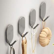 5pcs J-Shaped Hook, Strong Adhesive Door Back Hook, Coat Hook For Hanging Clothes, Hat, Handbag, Wall Hanging Wall Without Punching Adhesive Hook, Home Gadget