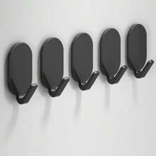 5pcs J-Shaped Hook, Strong Adhesive Door Back Hook, Coat Hook For Hanging Clothes, Hat, Handbag, Wall Hanging Wall Without Punching Adhesive Hook, Home Gadget