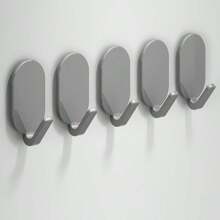 5pcs J-Shaped Hook, Strong Adhesive Door Back Hook, Coat Hook For Hanging Clothes, Hat, Handbag, Wall Hanging Wall Without Punching Adhesive Hook, Home Gadget