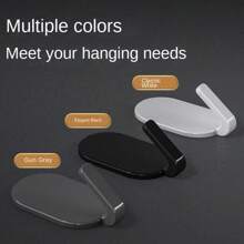 5pcs J-Shaped Hook, Strong Adhesive Door Back Hook, Coat Hook For Hanging Clothes, Hat, Handbag, Wall Hanging Wall Without Punching Adhesive Hook, Home Gadget