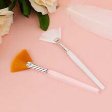 2 Pcs Fan Brush Facial Mask Brush Soft Makeup Mask Applicator Brushes Tools Facial Brushes Acid Applicator Esthetician Brush For Women Girls Mud Clay Mask, Makeup Peel - Multicolor - View 3