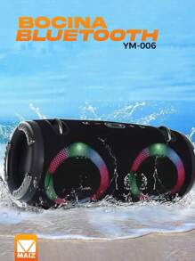 BOCINA BLUETOOTH CON LUZ LED Y RESISTENTE AL AGUA