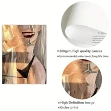 1 件現代性感帆布印刷海報,黑白性感女性藝術海報,抽象藝術品壁畫,適用於浴室臥室辦公室客廳牆壁裝飾,理想的禮物,家居裝飾,無框 - 土黃 - 查看 7