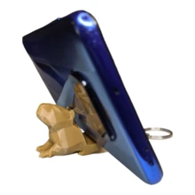 Llavero Y Soporte Para Celular Capibara Meme Estilo Low Poly - Beis - Ver 1