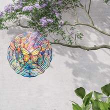 1 件裝蝴蝶風力旋轉器 3d 金屬懸掛飛蛾蝴蝶風力旋轉器庭院藝術花園裝飾品漸變色花園旋轉器禮品工藝品裝飾品動感懸掛捕風器適用於室內室外窗戶裝飾 - 蝴蝶1 - 查看 6