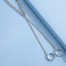 1入流行的庞克风格创意手指链手镯,带可拆卸戒指,酷炫 - 銀色 - 查看 5