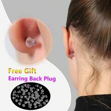 1 Box Pretty Hypoallergenic Inlaid Rhinestone Ear Stick Earrings On Plastic Posts About 14mm Clear Invisible Ear Bar Suitable For Women's Daily Wear - Clear - View 5