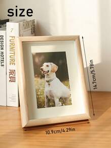 1入3d空心木質相框附桌上和壁掛選擇 - 彩色 - 查看 2