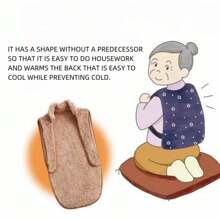 新款冬季珊瑚絨背心披肩中老年人家用頸肩腰背護背心內穿披肩無袖中長款開襟衫 - 卡其色 - 查看 6