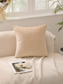 1pc Minimalist Sofa Cushion Waist Pillow Without Filling, Home Decoration - Yellow - View 3