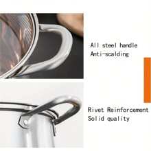 1pc Stainless Steel Stock Pot (8.58''), Large Stockpot, Soup Pot, Kitchen Utensils, Kitchen Gadgets, Kitchen Accessories, Home Kitchen Items - Silver - View 6