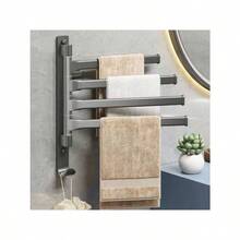 1入浴室不需打孔可旋轉的毛巾架 - 黑色 - 查看 1