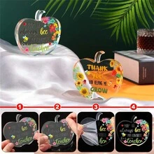 2 件女士教師答謝禮物亞克力老師禮物聖誕節感謝老師學生禮物教師退休禮物辦公桌裝飾鎮紙紀念品（蜜蜂） - 彩色 - 查看 2